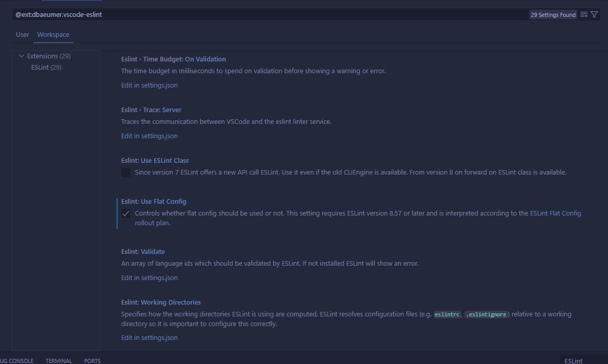 eslint config