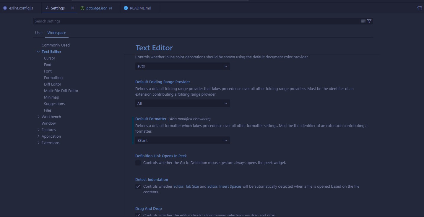 vs code eslint formatter